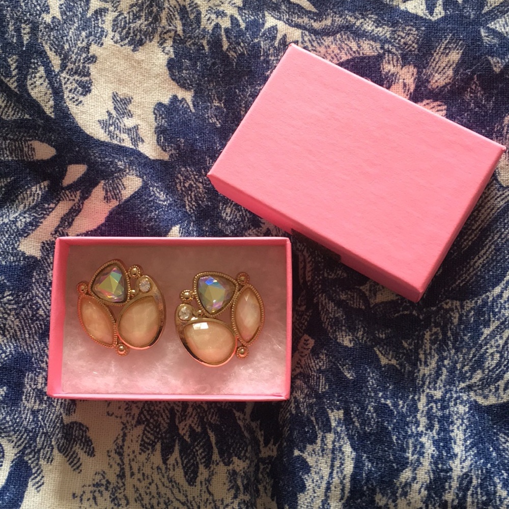 Gold tone and sparkle statement earrings